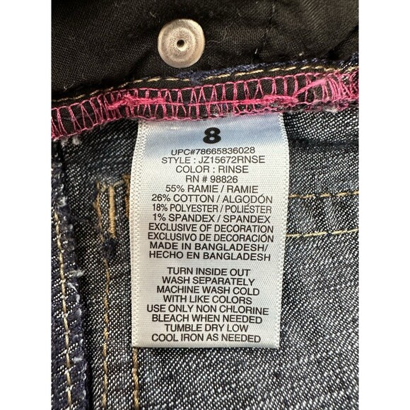 JORDACHE Jean Shorts Girls 8 Dark Washed Blue Denim Adjustable Waist Cuffed NWOT - Picture 5 of 6